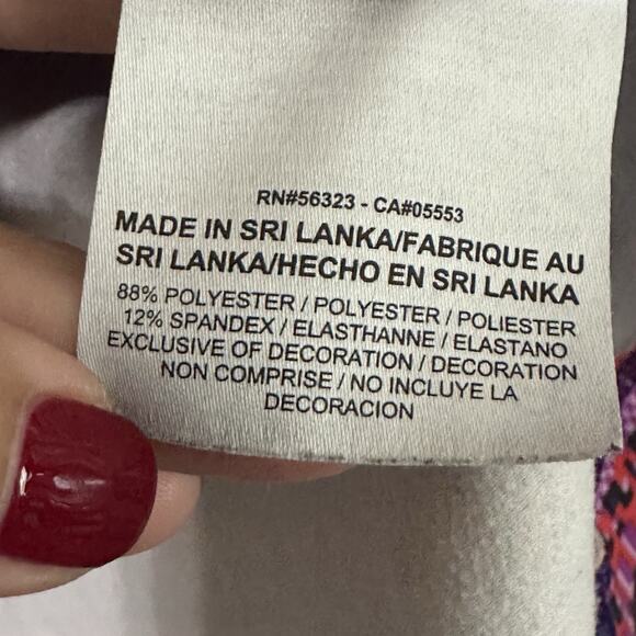 NIKE Womens Pro Pullover S Top Pink Purple DRI-FIT Stretch Geometric Half Zip - Picture 6 of 10